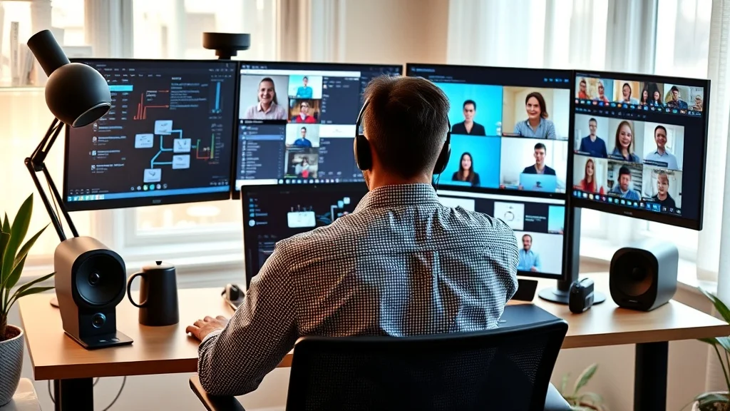 AI productivity tools for remote teams — remote worker using AI tools at home office